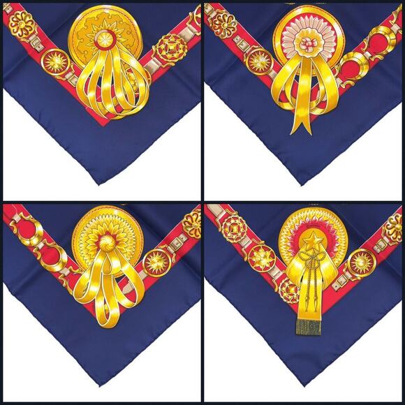 Hermes Carré 90 CHEVAUX DE TRAIT Navy x Multicolor Silk Scarf New W/Box - Picture 11 of 16